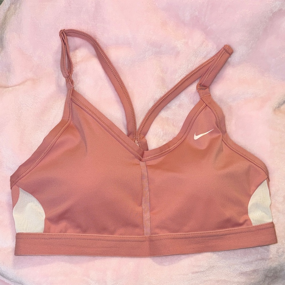 Nike Women's Blush and White Sports Bra